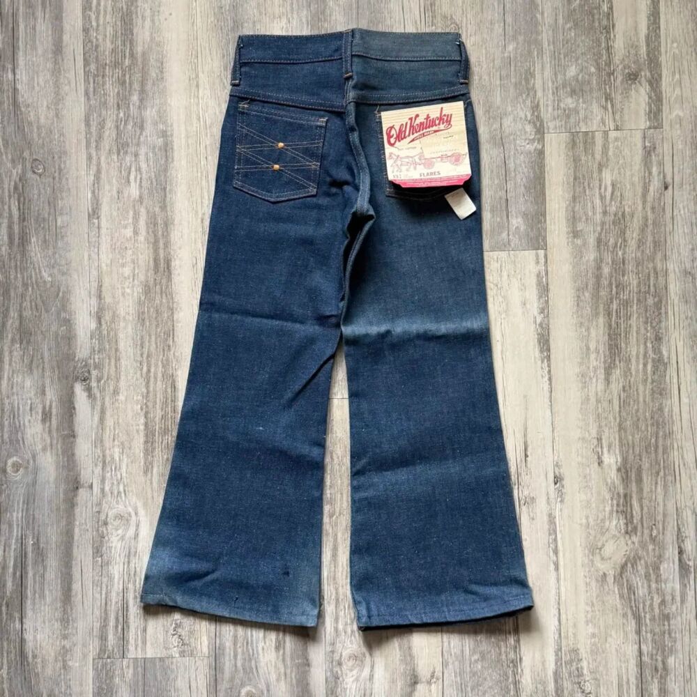 Vintage 1950s Kids Old Kentucky 13.75oz Flared Denim Jeans Size 23x21.5 NOS